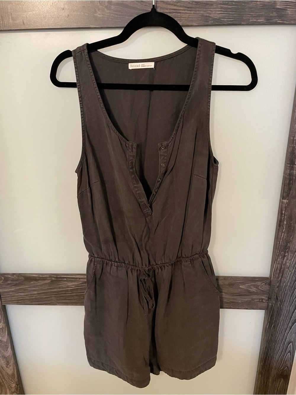 BE COOL Olive Sleeveless Utility Romper